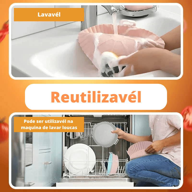 LimpFácil - Forma de Silicone para Air Fryer