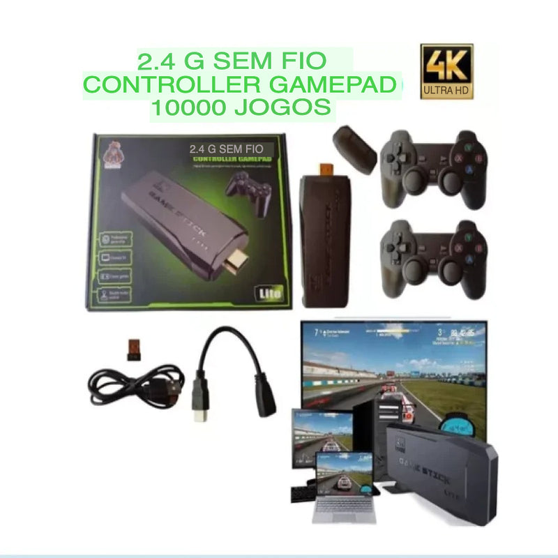 Game Stik 4k Retro 20.000 jogos sem fio -